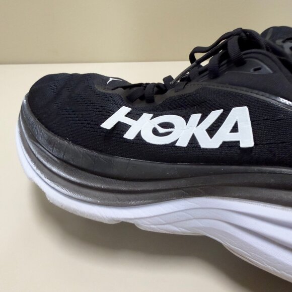Hoka One One Women’s Bondi 8 1127952 BWHT Black Running Shoes Size 11 - Picture 5 of 9